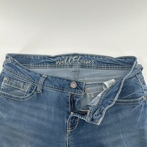 Wallflower Jeans Womens 11 Blue Denim Bootcut Leg Embellished Flap Pockets